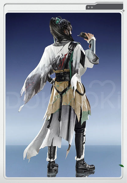 Qiuyuan Cosplay Costume Game Wuthering Waves DokiDoki-SR Men White Suits Wuthering Waves Qiuyuan Wig Cosplay Accessories