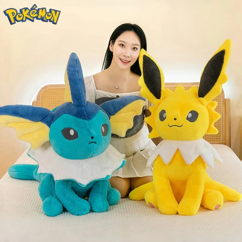 45/60/80CM Big Size Pokémon Jolteon Plushies ‌Vaporeon Cartoon Anime Stuffed Ornament Comfortable Soft Doll Children's Toy Gift
