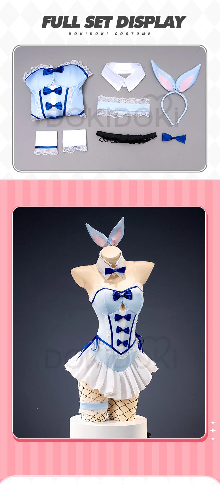 IN STOCK Kitagawa Marin Cosplay Costume Anime Cosplay DokiDoki-N Blue Bunny Girl Costume Marin Sexy Dress Rabbit Ears