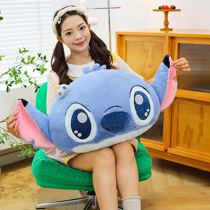 55/80cm Disney Lilo and Stitch Pillow Plush Toy Cartoon Anime Stuffed Kawaii Scrump Stich Doll Plushie Kids Birthday Xmas Gifts