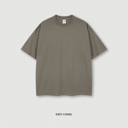 ZODF Trendy Summer 260gsm Cotton Oversized T Shirts For Men Unisex Male Kanye West High Street Solid Tees Brand Tops HY0122