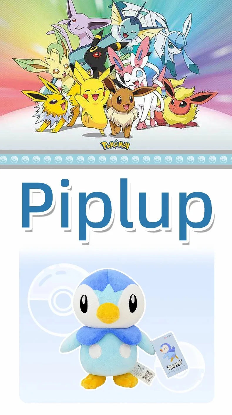 22cm Genuine Original Pokemon Piplup Stuffed Plush Toys Plushie Keychain Animal Kawaii Pendant Doll Birthday Party Gift For Kids