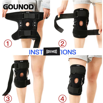 1pc Adjustable Hinged Knee Brace Knee Joint Support Wrapped