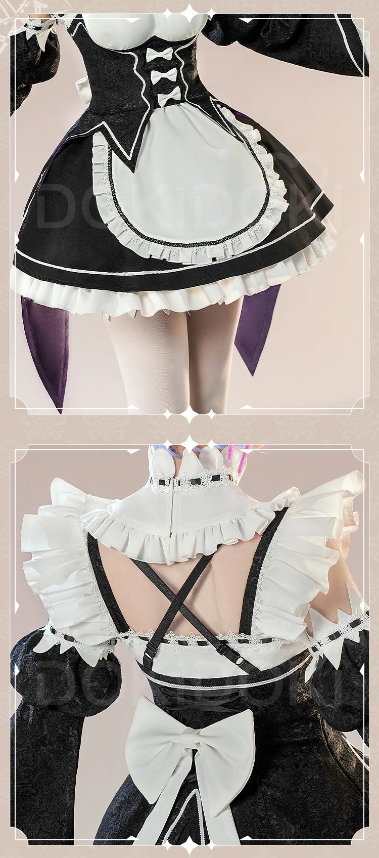 IN STOCK Remm/Ramm Cosplay Costume Anime Cosplay DokiDoki-SR Women Cute Maid Uniform Costume Remm Cosplay