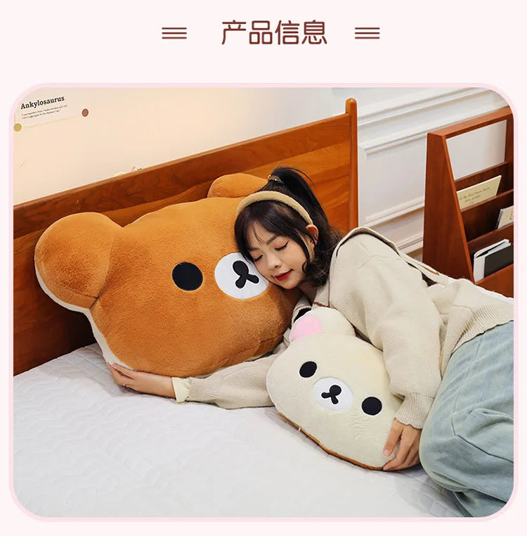 75CM Big Size Rilakkuma Kawaii Cartoon Anime Plush Stuffed Doll Room Decoration Plushies Pillow Cute Peluche Ornaments Gifts