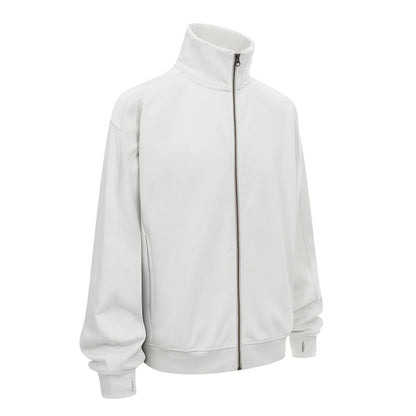 ZODF 430gsm Heavyweight Solid Zipper Hoodie for Men Unisex Loose Stand Collar Coat HY1101 Autumn 2025 Fashion - White