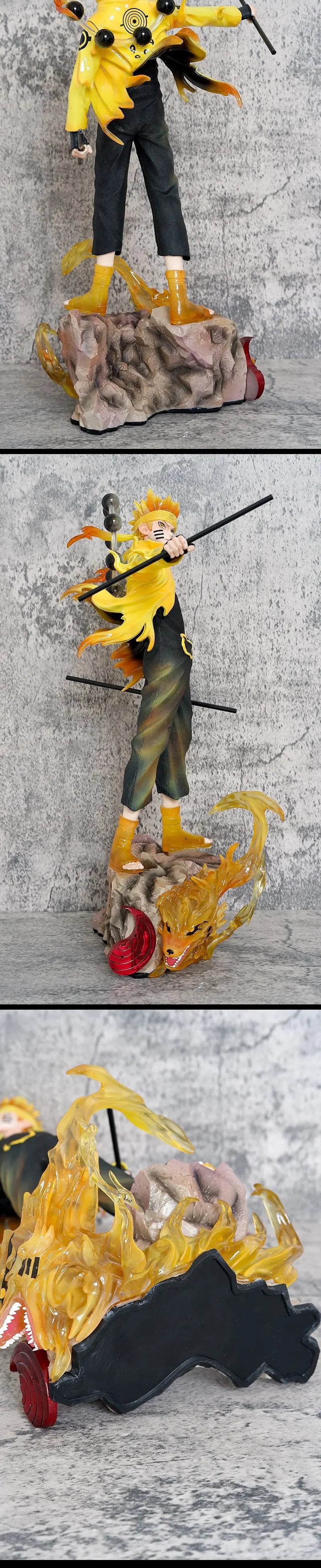 Anime Naruto Shippuden Figurine Naruto Uzumaki Uchiha Sasuke Action Figure 38cm PVC Toy Statue Collection Model Birthday Gifts