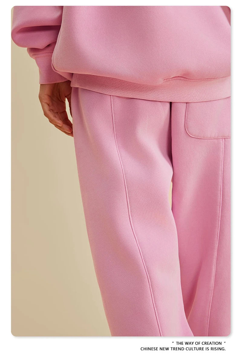 ZODF 2025 Autumn Winter Men’s Washed Fleece Sweatpants 355gsm Loose Retro Joggers Streetwear HY0653