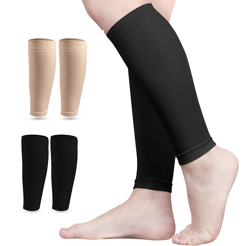 Breathable Elastic Compression Calf Support Sleeves 1 Pair for Football Cycling Running Jogging Men Women