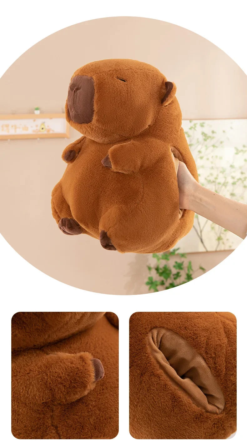 30/40cm Soft Capybara Hand Warmer Pillow Stuffed Funny Capybara Plush Hand Warmer Cartoon Portable Capybara Plush Stuffed Doll