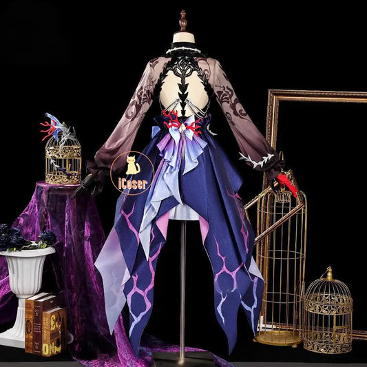 iCoser Honkai Star Rail Hysilens Cosplay Costume Wig Dress Headwear Amphoreus Halloween Party for Women Girls Carnival Cos Props