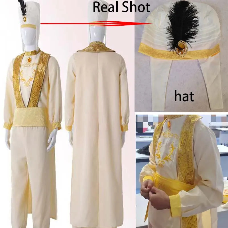 HOMCHEE TRENDS Arab Prince Cosplay Costume Adult Cotton Polyester Set