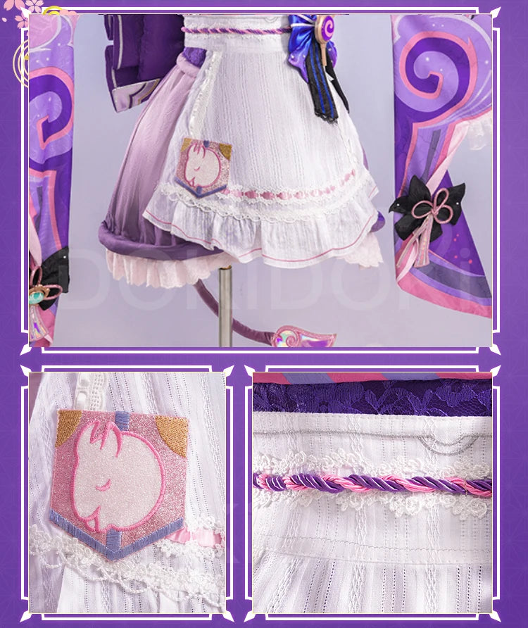 Yumemizuki Mizuki Cosplay Costume Game Genshin Impact【XS-2XL】DokiDoki-R Women Cute Dress Halloween Tail Plus Size