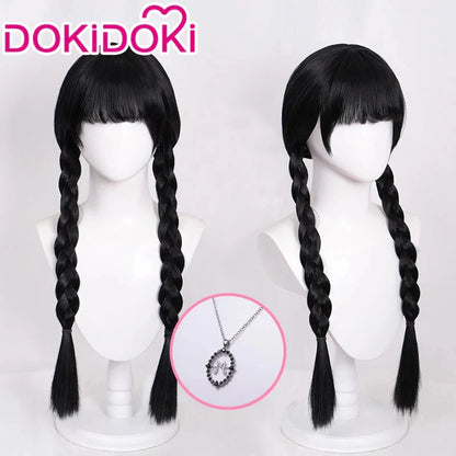 IN STOCK Wednesdayy Agnes Enidd Morticiaa Wig Anime DokiDoki Women Halloween Cosplay Long Hair High Heat Resistant Free Wig Cap