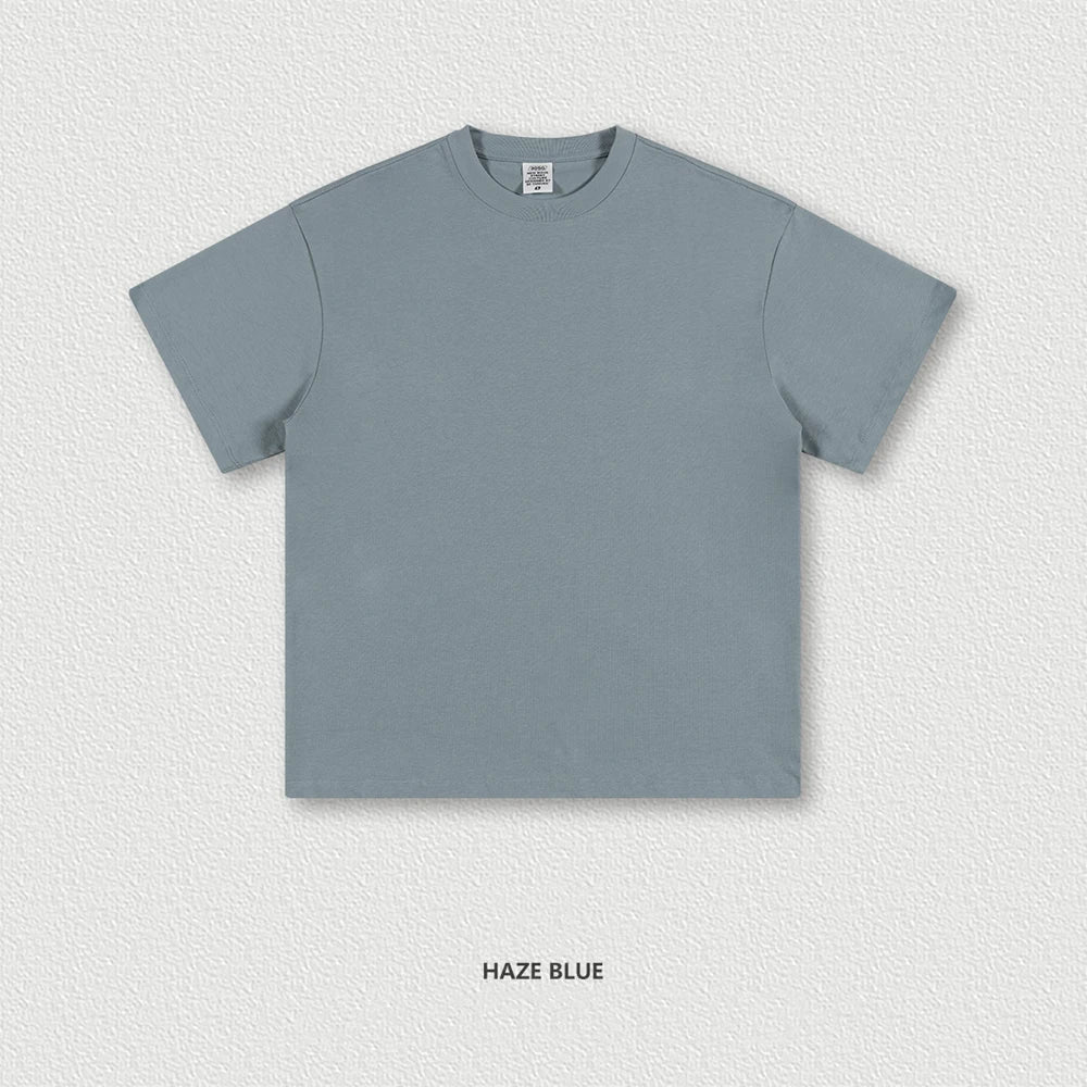 ZODF New 2025 Heavy Weight 305gsm Solid Cotton T Shirts For Men Unisex Summer Oversized Noshrink Basic T-Shirt Brand Tops HY0475