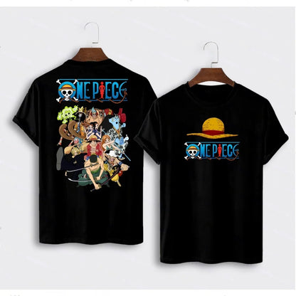 2526 New Bandai Anime One Piece Luffy Summer Jersey T-shirt Oversized 3D Adult and Children's Multifunctional Top Christmas