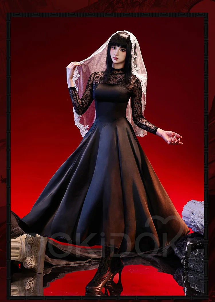 IN STOCK Osaragi Cosplay Costume Manga Anime DokiDoki-SR Women Black Dress Costume Ms. Osaragi Cosplay Halloween