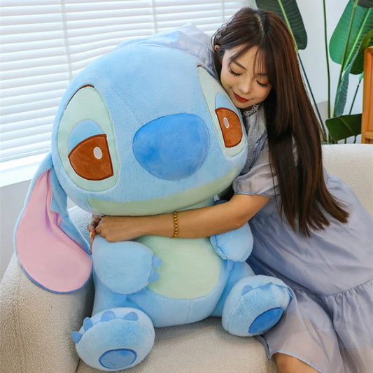 80cm Large Big Size Disney Stitch Sleeping Cute Anime Plush Stuffed Doll Room Plushies Pillow Ornaments Children's Holiday Gifts