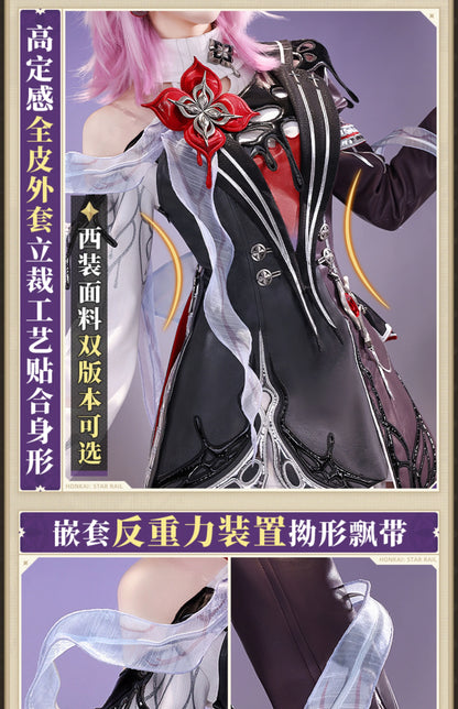 Honkai Star Rail Evernight March 7th Cosplay Costume Wig Dress Headwear Mysterious Foreign Guest Amphoreus Halloween Party Women