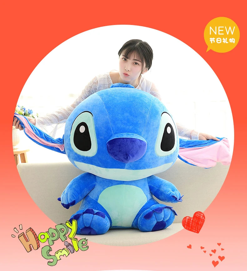 35-65cm Genuine Disney Kawaii Large Stitch Plush Toy Cute Anime Peripheral Plush Stuffed Doll Children's Birthday Christmas Gift