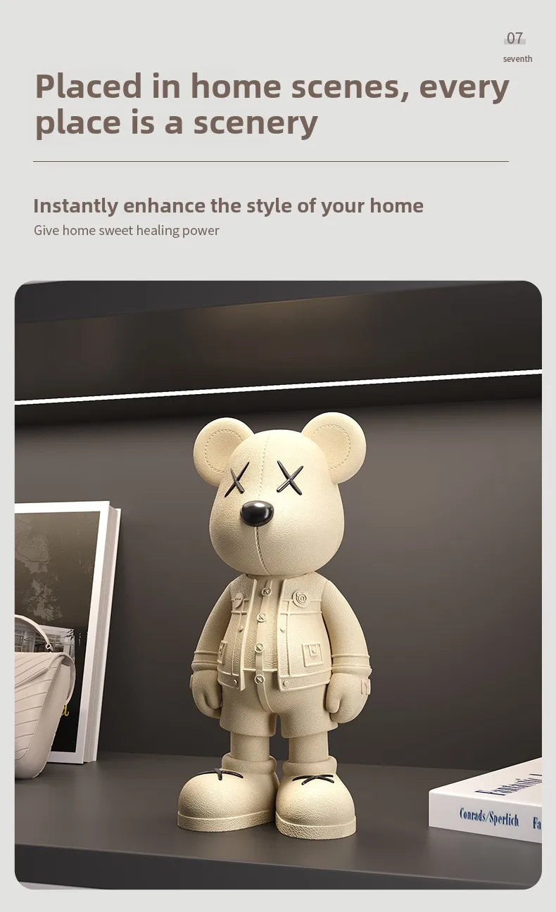 Cartoon Bear Figurine Resin Model Toy Collector Garage Kit Action Bear Figure Doll Collection Toys