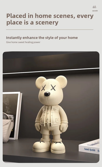 Cartoon Bear Figurine Resin Model Toy Collector Garage Kit Action Bear Figure Doll Collection Toys