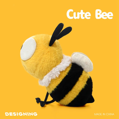 ZU Cute Flower Face Honey Bee Plush Toy Lovely Shark & Bee Caterpillar Ladybug Stuffed Soft Dolls Gift for Girl Boy Home Decor