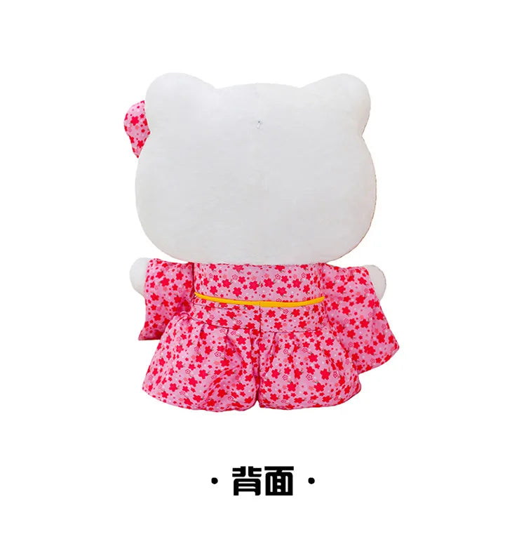 Sanrio Kawaii Hokkaido Japanese Kimono Hello Kitty Plush Toy Cute Sakura Kitten Stuffed Animal Kids Birthday Gift for Children
