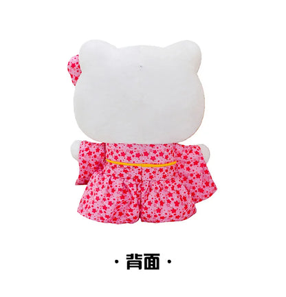 Sanrio Kawaii Hokkaido Japanese Kimono Hello Kitty Plush Toy Cute Sakura Kitten Stuffed Animal Kids Birthday Gift for Children