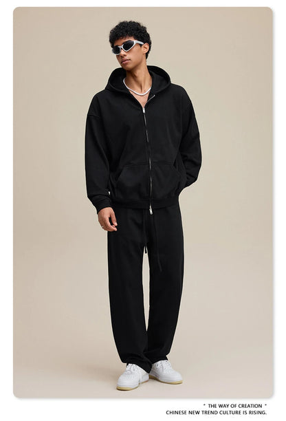 ZODF Trendy 2025 Heavy Weight 445gsm Zipper Hoodies For Man Unisex Casual Zip-up Hooded SweatShirts Coats HY1102