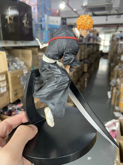 18.5cm Bleach Anime Hitsugaya Toushirou Zaraki Kenpachi Kurosaki Ichigo Action Figure Collectible Model Toys Japanese