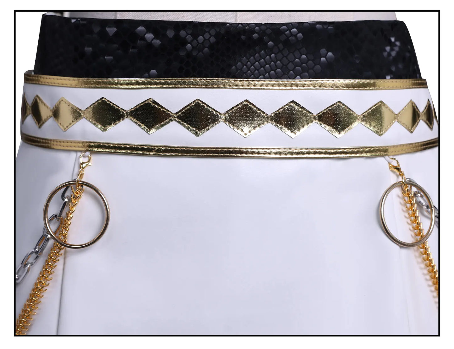 KPop Demon Hunters Zoey Cosplay Costume Black Gold Skirt Huntrix Golden Outfit Earrings Headwear Halloween Party for Women Girls