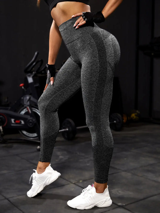 The Codex Seamless Yoga Sport Women’s Push Up Fitness Leggings Ankle-Length Gym Pants - black / M
