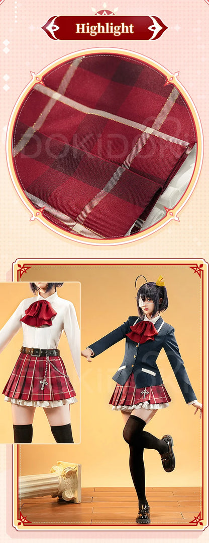 IN STOCK Takanashi Rikka Cosplay Costume Anime Love,Chunibyo & Other Delusions DokiDoki-SR Halloween Cute Uniform Takanashi Wig