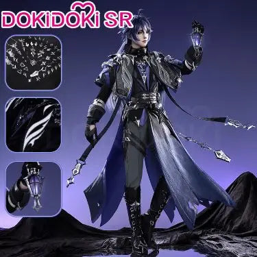 Flins Durin Cosplay Shoes Game Genshin Impact DokiDoki-SR Men Short Long Black Boots Kyryll Chudomirovich Halloween Cosplay