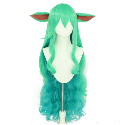UWOWO Soraka Wig Game League of Legends/LOL: Star Guardian Soraka SG Cosplay Wig With Ear Long Hair Green 100CM Wig
