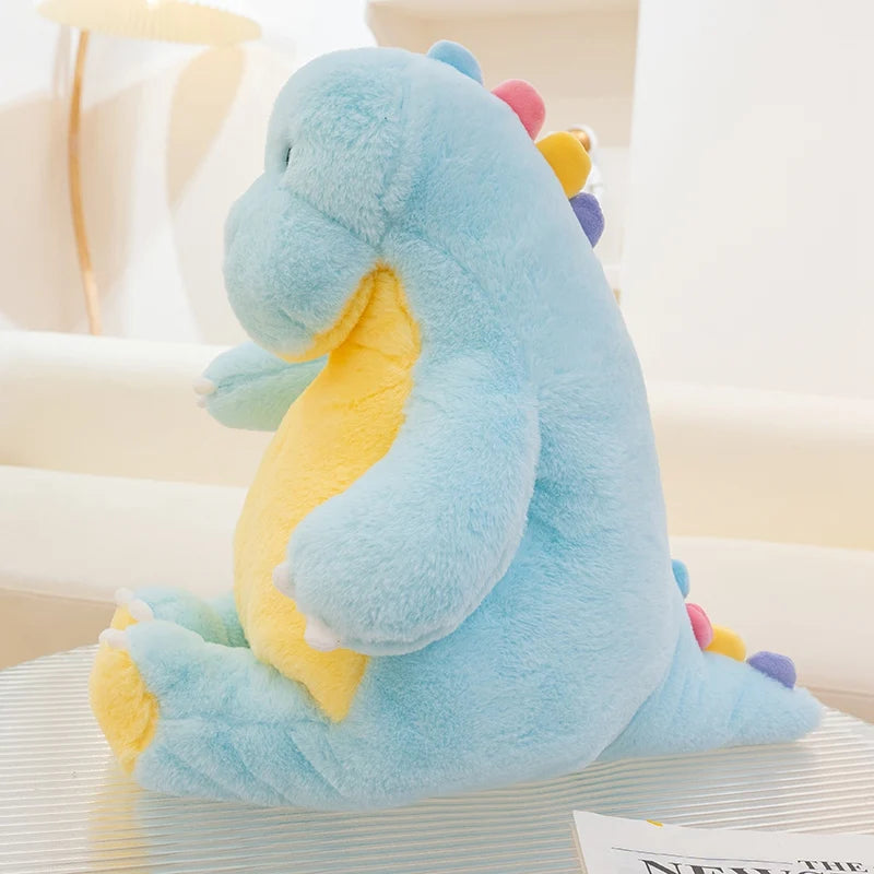 New Candy Sweet Color Cartoon Dino Plush Toy Pink Blue Dinosaur Soft Doll Large Sleep Hug Pillow Bedroom Home Decoration