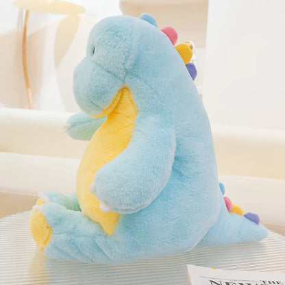 New Candy Sweet Color Cartoon Dino Plush Toy Pink Blue Dinosaur Soft Doll Large Sleep Hug Pillow Bedroom Home Decoration