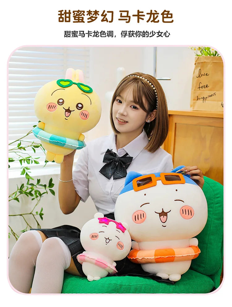 25/35/45cm Big Size Chiikawa Cartoon Anime Plush Stuffed Doll Hachiware Room Decoration Plushies Pillow Ornaments Holiday Gift