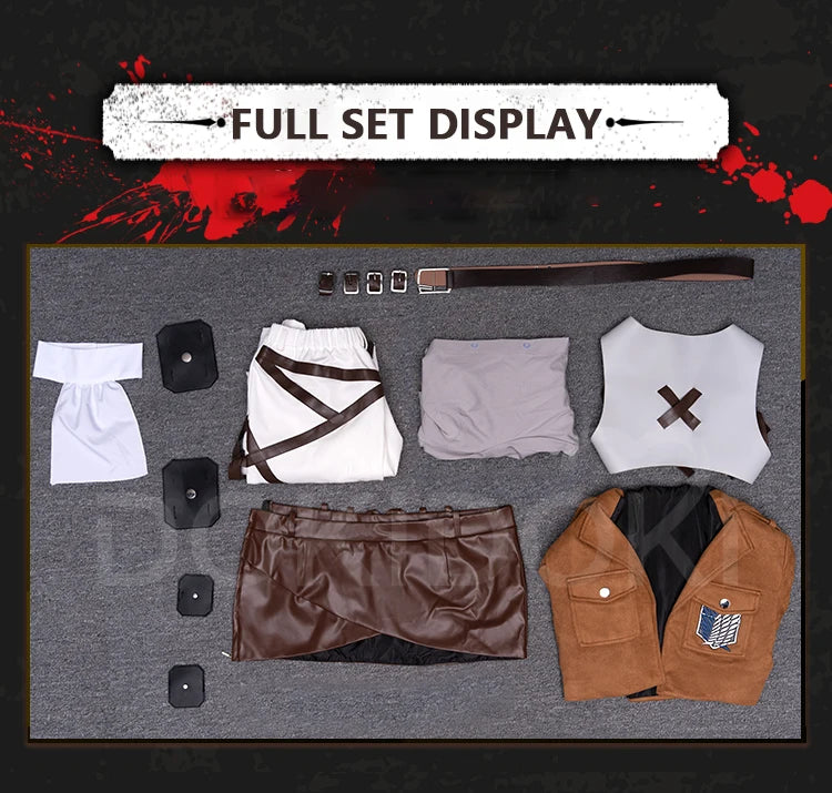 IN STOCK Erenn Mikasaa Levii Hangee Arminn Cosplay Costume Anime【S-3XL】DokiDoki-R Women Men Leather Plus size