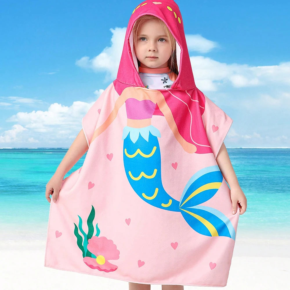 80-130cm Baby Bathing Towel Towel Kids Hooded Bath Beach Poncho Towels Shark Dinosaur Stitch Bathrobe Child Towels