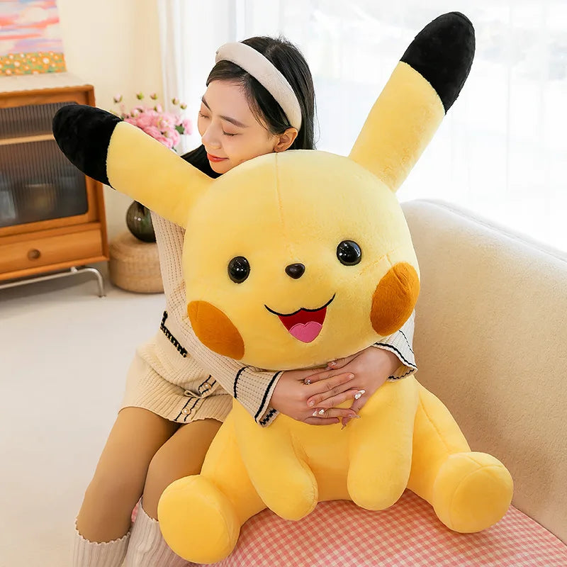 35-70CM Big Size Sitting Pikachu Plush Pokemon Cartoon Anime Peluche Kawaii Ornament Stuffed Animal Children's Toys Gifts