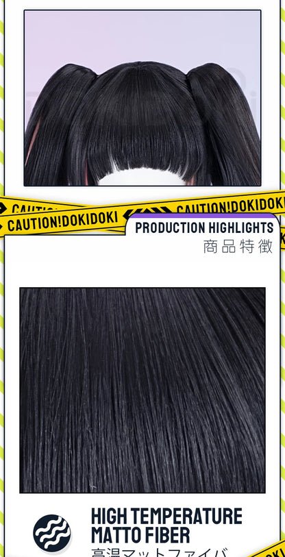 Virtual Idol Cosplay Wig Game Zenless Zone Zero Cosplay DokiDoki Women 40cm Cute Black Pink Short Wig ZZZ Cosplay Free Wig Cap