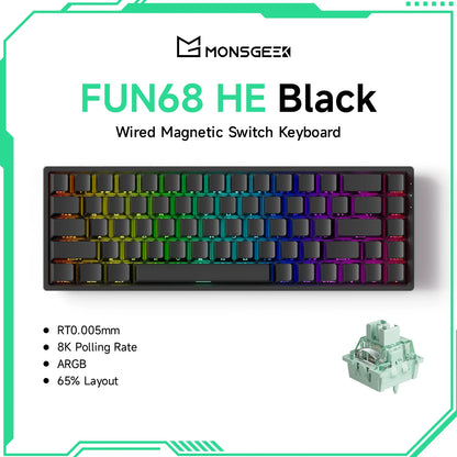 Akko MonsGeek FUN68 & FUN60 PRO&MAX HE Magnetic 60% 65% Gaming Keyboards Rapid Trigger 8K Custom Keyboard for Esports