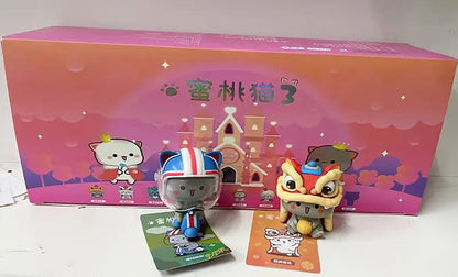 Peach Cat V2 Blind Box Cartoon Anime Figure Doll Trendy Toy Cute Pvc Desktop Room Ornament Decoration Collect Gift Mystery Box