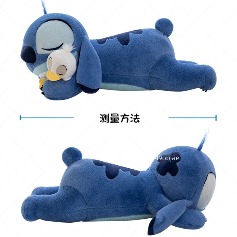 120cm Large Big Size Disney Stitch Holding Duck Anime Plush Stuffed Doll Room Plushies Pillow Ornaments Children's Holiday Gifts