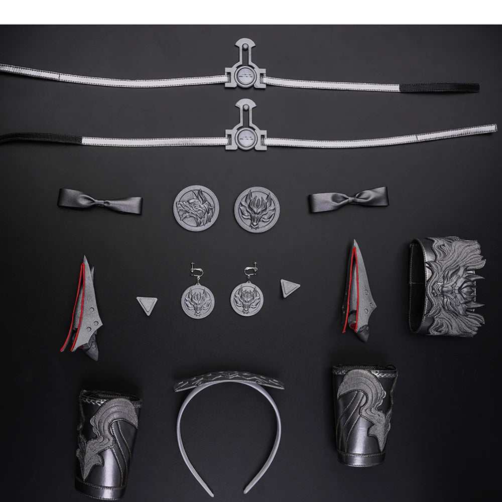 Wuthering Waves Lupa Cosplay Costume Wig Bodysuit Cloak Earrings Tail Headwear Leggings Halloween Party for Women Girls iCoser