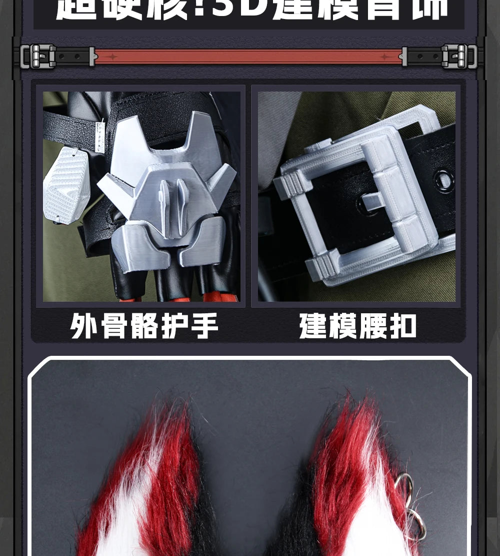 Zenless Zone Zero Komano Manato Cosplay Costume Wig Uniform Ears Spook Shack Halloween Party for Women Men Girls Role Play Props