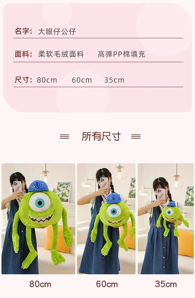 80cm Big Size Disney Mike Wazowsky Monsters University Monsters, Inc. Plushies Pillow Doll Stuffed Animal Cartoon Anime Toy Gift