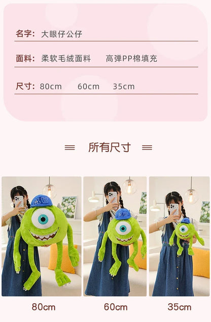 80cm Big Size Disney Mike Wazowsky Monsters University Monsters, Inc. Plushies Pillow Doll Stuffed Animal Cartoon Anime Toy Gift